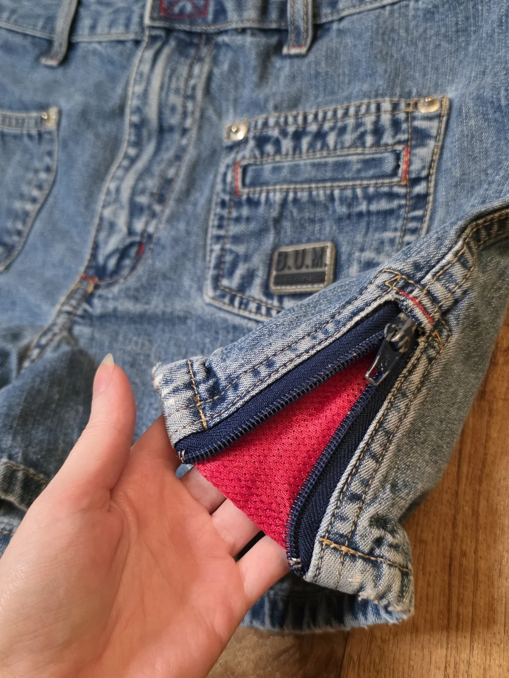 90s Y2K BUM Equipement High Rise Blue Denim Shorts